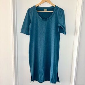 Marmot Heather Knit Short Sleeve Activewear Dress Women’s Medium Teal Blue REI